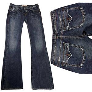 VTG Y2K 1921 Western Glove Works  Low  Rise Flare Leg Jeans Sz 29/34 Dark Wash